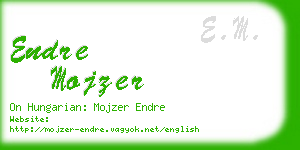 endre mojzer business card